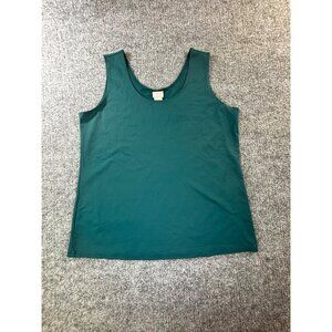 Chico's Tank Top Women's 2 Green Stretch Sleeveless top New Without Tag